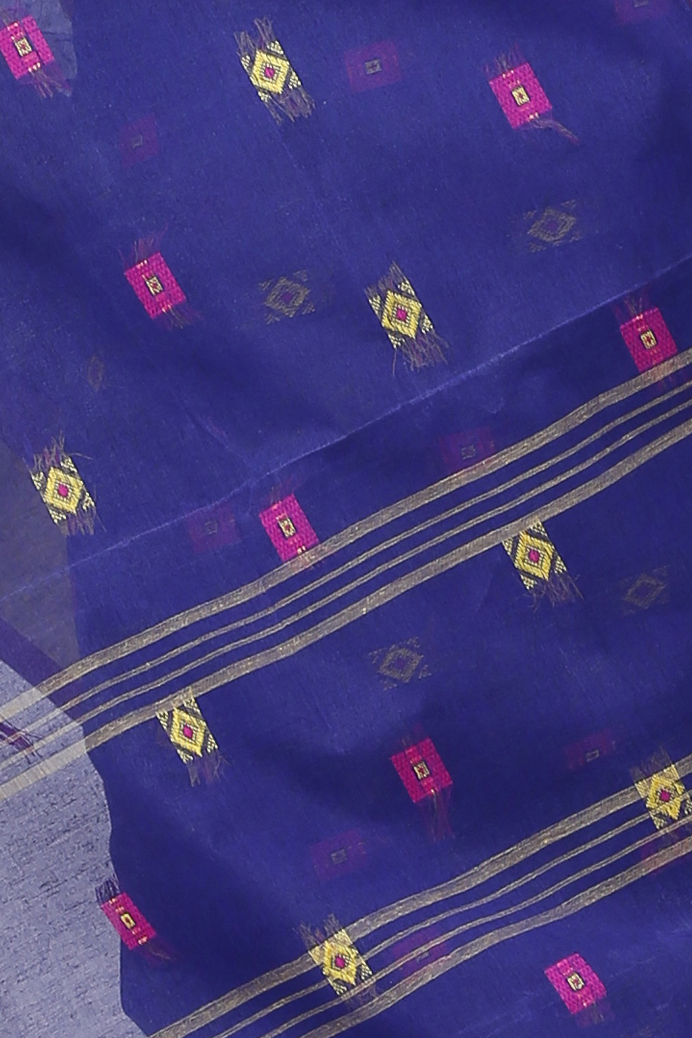 Naby Blue Pure Cotton Ramala Tant Saree (960)